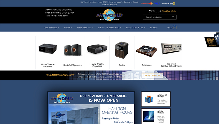 AV World ecommerce website