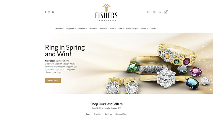 Fishers Jewellers eCommerce website