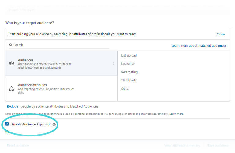 LinkedIn-enable-audience-expansion