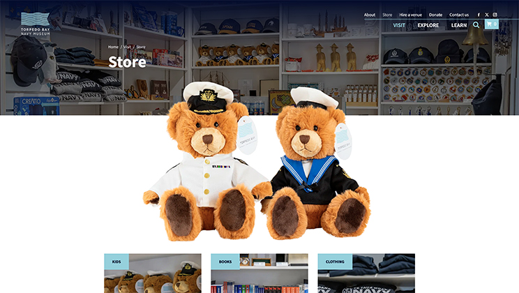 Navy Museum Souvenir shop ecommerce website